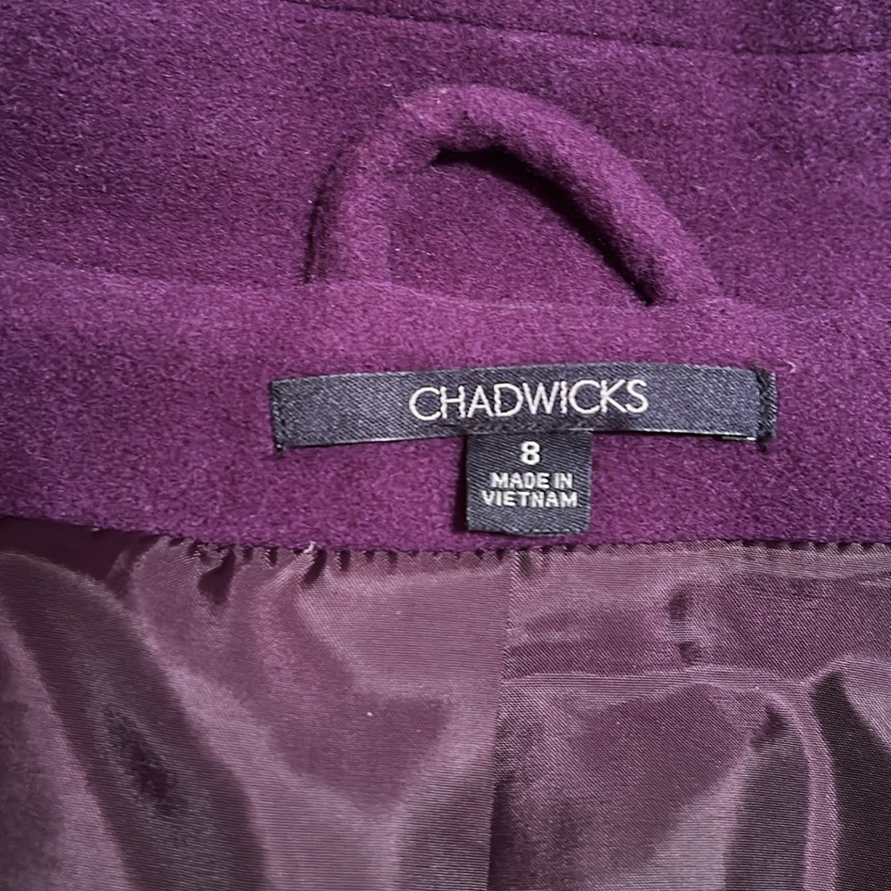 Chadwicks eggplant colored Pea Coat - Picture 3 of 8